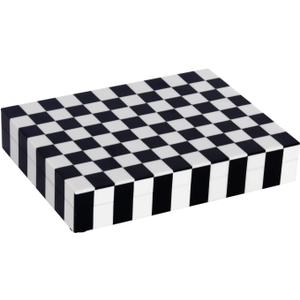 Handicrafts Home Decorative Box 8x6 Photo Storage Box, Jewelry Organizer, Modern Decorative Storage Box with Lid, Bohemian Table Dcor, Vintage Keepsake Box for Shelf or Coffee Table Dcor (Puzzle - Check)