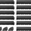 VEVOR Transition Edge Kit, 11-Piece, Durable Straight Garage Floor Edging, PP Material, Easy Installation, Only Compatible with VEVOR Drainage Mats, Black, Male