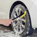 11 Inch Car Wash Brush with Long Handle,2 Pcs Wheel Brush with Black and Yellow Brush Wire,Car Detailing Brush Wheel Cleaner Brush Detailing Brush for Cars