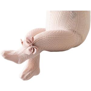 Baby Girl Tights Cute Bow Knit Leggings Toddler Stockings Cotton Pantyhose Infant Hollow Out Newborn Pants