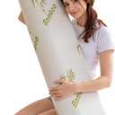 Body Pillow for Adults, Long Pillow for Back,Hip and Knee Support, Side Sleeper. Bolster Pillow Insert with High Resilience Foam, Soft Support for Pregnant Women, Washable Bamboo Cover