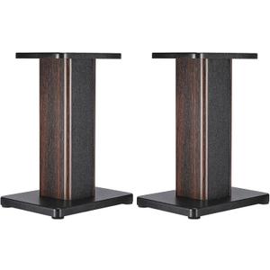 MECCANIXITY Wood Grain Speaker Stands 1 Pair 15.7 Inch (40cm) Universal Small Speaker Stand Hollowed Stands Enhanced Audio Listening for Home Theaters Cinema