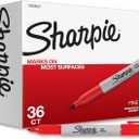 Sharpie Permanent Markers, Fine Tip, Red, 36 Count - Marks on Paper, Plastic, Metal, Wood, Perfect for Drawing, Coloring, Posters, Home, Office Supplies