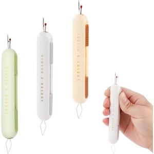 3pcs 2 in 1 Needle Threader Seam Ripper, Integrated Seam Remover & Needle Threading Tool Multifunctional Seam Rippers for Sewing Crafting Knitting Quilting Cross Stitch Supplies