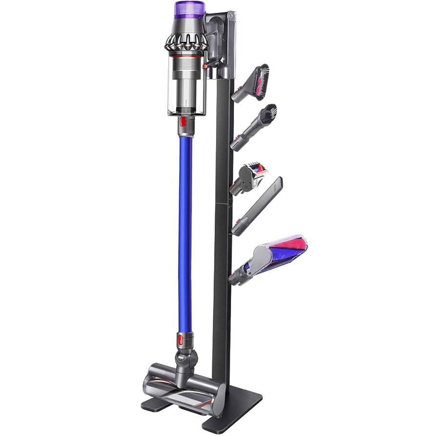 Storage-Stand-Docking-Station-Holder Compatible with V15 Detect V11 V10 V8 V7 V6 Cordless Vacuum Cleaners & Accessories, Stable Metal Bracket Organizer Rack, Brushed Black