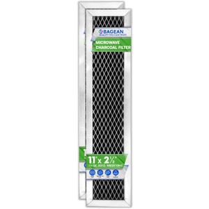 Microwave Charcoal Filter 11.02 x 2.52 for JX81D WB02X10943 GE Microwave Filter Replacement - This Carbon Filter Freshens and Filters Kitchen Air Entering the Over-the-Range Oven Vent Fan (2-Pack)
