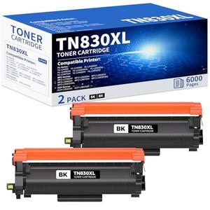 TN830XL 2 Black High Yield Toner Cartridge Replacement for Brother TN830 XL/V/R TN 830 TN-830 XL Work with DCP-L2640DW HL-l2460DW MFC-l2820DW HL-l2405W MFC-l2900DW HL-L2480DW Printer Toner 