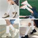 Women's & Men's Scrunch Knee High & Crew Boot Socks - Neon Slouchy Tube Long Socks Pack (White)