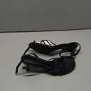 wetkiss Women's Round Open Toe Kitten Heel Ankle Strap Sandals (6, Black)