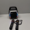 Karaoke Machine with 2 Wireless Microphones, Portable 5.0 Bluetooth Speaker for Adults & Kids, with 50W Speaker,Handle &RGB Lights, Supports TF Card/USB/Aux in/TWS,for Home,Party,Performance,Meeting