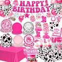 Cowgirl Birthday Party Decorations – Plates, Napkins, Cups, Banner, Hanging Swirls, Tablecloths, Balloons, Cake & Cupcake Toppers, Honeycomb Centerpieces – Disco Cowgirl Party Decorations, Serves 24