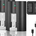 2-Pcs 6040mAh Replacement Battery with Wired Charging Dock for Ring-Doorbell Camera 2/3/4, Spotlight Camera and Stick Up Cam, Blade 14 Rechargeable Upgraded Li-ion Batteries 3.65V Series
