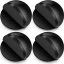 4 Pcs Self Adhesive Door Stoppers, Stainless Steel Floor Door Stop Wall Protector, Half Dome Floor Gate Stopper for Living Room, Bedroom, Bathroom, Office (Black)