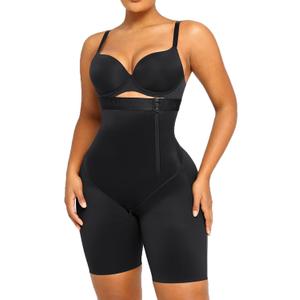 SHAPELLX Shapewear for Women Tummy Control Faja Body Shaper Butt Lifting High Waisted Shorts Thigh Slimmer Bodysuit (Black, S)