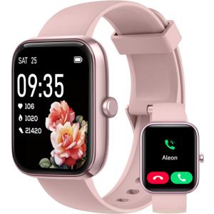Smart Watch for Men Women with Bluetooth Call,Alexa Built-in Smartwatch,1.83"DIY Dial Fitness Watch with Sleep Heart Rate SpO2 Monitor,100+ Sport Mode,IP68 Waterproof Watch Compatible with Android iOS (Pink)