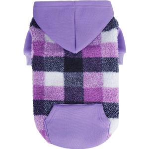 PUPTECK Dog Hoodie Puppy Sweatshirt Warm Dog Sweater Winter Clothes Cold Weather Coats for Small Medium Large Dogs, Purple, M