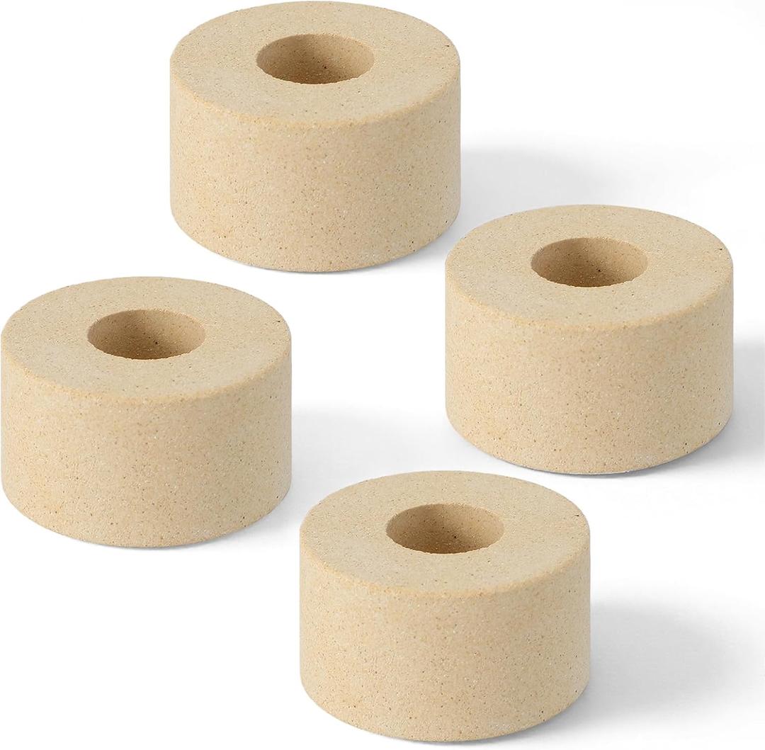 Tuanse 4 Pack 1.75 x 2 Inch Tall Round Kiln Posts High Alumina Kiln Posts Ceramic Shelf Supports for High Temperature Kilns Shelf Sturdy Firing Post