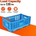 52L Plastic Collapsible Storage Bins with Handles,