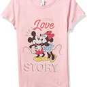 Disney Characters True Love Story Girl's Solid Crew Tee, XL