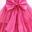 IBTOM CASTLE First Bridesmaid Dress for Girl Flower Girl Dress V-Neck Kids Birthday Dress Ruffle Pearls Tiered Formal Dress Tulle Party Dress Wedding Gown Prom Evening Rose Red 6-7 Years