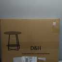 D&H FURNIMMT 20" Living Room Side Table for Small Spaces, 2 Tier Wood Top Round End Tables with Storage Shelf, Accent Sofa Table for Bedroom, Office, Sunroom, Balcony, White Faux Marble/Gold