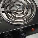 OVENTE Electric Countertop Double Burner, 1700W Cooktop with 6" and 5.75" Stainless Steel Coil Hot Plates, 5 Level Temperature Control, Indicator Lights and Easy to Clean Cooking Stove, Black BGC102B