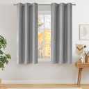 NICETOWN Grey Nursery Essential Thermal Insulated Solid Grommet Top Blackout Short Curtains/Drapes for Son's Room (1 Pair, 42 x 63 inches)