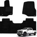 WENNEBIRD Superior Carpet Floor Mats for 2017-2026 Ford Super Duty F-250/F-350/F-450 Crew Cab (with Under-Seat Fold-Flat Storage), 0.6-Inch Ultra-Thick, Noise-Reducing, All-Weather 3-Pc Set