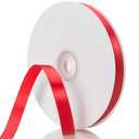 ATRBB Red Ribbon 3/8 Inch x 50 Yards, Single Face Polyester Satin Ribbon for Gift Wrapping, Handmade Roses, Christmas, Wedding, Birthday Party Decorations 2Pack