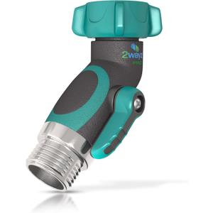 2WAYZ 45 Metal Hose Elbow, Heavy Duty Hose Adapter and Angle Connector with Water Shut Off Valve