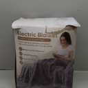 Heated Blanket Throw, Fast Heating Blanket Throw with 1/2/4/6/9/12 Hours AutoOff 8 Heat Level, 62'' * 84'' Cozy Faux Rabbit Fur Bubble Blanket, Soft Fluffy Warm Blanket(Dark Grey)