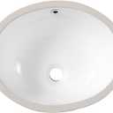 16.5"x13.4" Oval Shape Small Undermount Bathroom Vessel Sink, Ceramic White Vanity Top Sink with Overflow