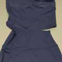 Womens Workout Sets Two Piece Cross Back Tank Top Matching High Waist Leggings Sets Gym Outfits Work Out Clothes (Small, Dark Blue)