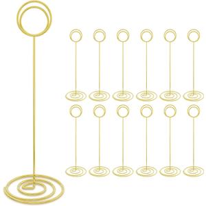 8.75 Inches Table Number Holders, 12 Pack Table Numbers Stands Place Card Holder for Wedding Party Graduation Restaurant Sign Holder Home Photo Picture Display Stand