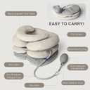 Neck Stretcher with Brace - Inflatable Cervical Traction Device for Neck Pain Relief, Adjustable Neck Support Pillow and Decompression Tool with 3+1 Chin Rest, Portable for Home, Office & Travel Use