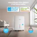 6500 Sq.Ft Energy Star Dehumidifier for Basement, 120 Pints Home Dehumidifier with Drain Hose for Large Room Crawl Space, Dehumidifiers with Smart Humidity Control, 1.32 Gal Water Tank, Auto Defrost