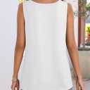 MEROKEETY Women's Summer Floral Tank Tops 2025 Vacation Boho Casual Loose Beach Sleevless Shirts (Blue, S)