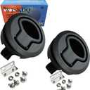 WJSKDQ Boat 2'' Flush Pull Slam Latch Black Plastic Round for RV Boat Door Latches Deck 1/4'' Door Cabinet Hardware of 2PCS