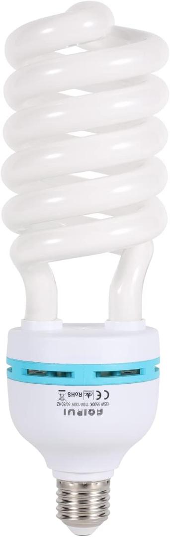135W Light Bulb 5500K CFL Daylight Spiral Softbox Bulb in E27 Socket for Photography Photo Video Studio Lighting White 1 Pack