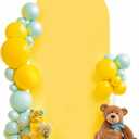 7.2FT Wedding Arch Cover Yellow Gold Spandex Fitted Wedding Arch Stand Covers Round Top Chiara Backdrop Cover for Birthday Party Ceremony Banquet Decoration