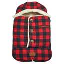 JJ Cole Bundle Me Winter Baby Bunting Bag and Car Seat Cover, Urban,  Buffalo Plaid, Weather Resistant Baby Carrier Cover, Winter Baby Essentials (26x22x1 Inch (Pack of 1), Red Buffalo Check)