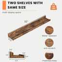 Heimlove Picture Ledge Shelf, Floating Shelves Set of 2, 31.5Inches Picture Shelf for Wall with Ledge, Kids Bookshelf Wall Mounted for Living Room Bedroom Decor Books Photo Frames - Rustic Brown