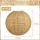 10 Pieces Burlap Paper Lanterns 8 Inch Chinese Round Paper Lanterns Hanging Burlap Print Paper Lanterns Farmhouse Classroom Lanterns Decor for Home Wedding Birthday Party Ceremonial Event (10 PCS)