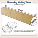 Box USA BP3018K Mailing Tubes with Caps, 3" x 18", Kraft (Pack of 24)