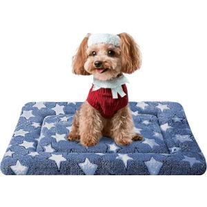 Dog Bed Mat - Dog Crate Pad - Reversible Mat for Pet Comfort - Soft Bed Crate Pads with Dual-Sided Design for All Seasons(Dark Blue Stars, 24" L*18" W*1.5" Th)