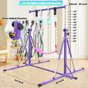 FC FUNCHEER Foldable Gymnastics Bar,5FT Horizontal bar,Adjustable Kids Training bar for Kids Ages 3-15,Kids Gymnastics bar,Triangle Stable Structure-Gym Equipment for Home