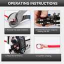 HKS Battery Cable Lug Crimping Tool 10-1 AWG with Cutter, 60Pcs Copper Ring Terminals & 60Pcs 3:1 Heat Shrink Tubing, Heavy Duty Wire Crimper Set for Battery Cables