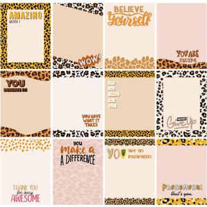 12 Pieces Empowering Sticky Note Pads 3" x 4" Motivational Educator Sticky Notes Inspirational Self Stick Note Pad Funny Sticky Notepad Appreciation Gifts for Teacher Office Student (Leopard)