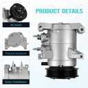 AC Compressor Fit for 2011-2013 Chrysler 300 3.6L, 2011-2014 Dodge Challenger 3.6L, 2011-2013 Dodge Charger 3.6, 2011-2015 Durango 3.6, 2011-2015 Jeep Grand Cherokee 3.6, CO 20766C