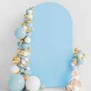Wokceer 7.2FT Wedding Arch Cover Spandex Fitted Wedding Arch Stand Covers Round Top Chiara Arch Backdrop Cover for Birthday Party Ceremony Banquet Decoration Dusty Blue